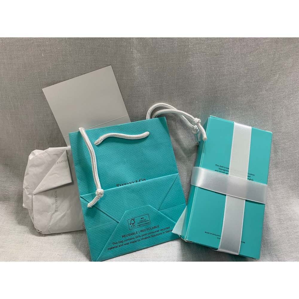 Tiffany & Co Gift Packaging Mini Bag Box Ribbon Polishing Cloth Tissue Paper#589